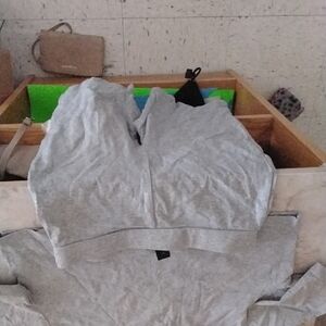 Gray Croptop and Biker Short Set